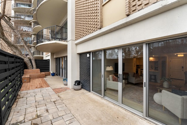 view of patio / terrace featuring a balcony