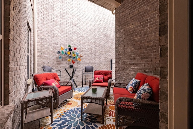 view of patio featuring an outdoor living space