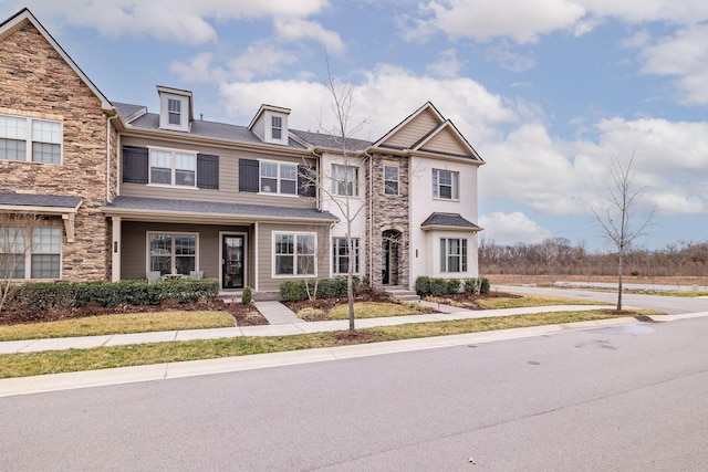 multi unit property with stone siding