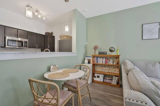 dining area featuring wood finished floors