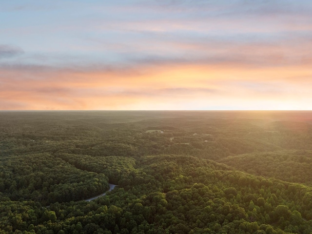 view of aerial view at dusk