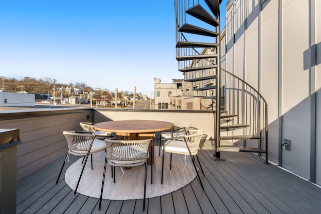 deck featuring outdoor dining space