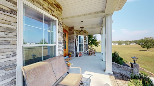 view of patio with a porch