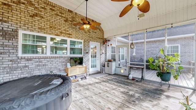 deck featuring ceiling fan