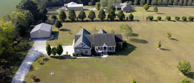 drone / aerial view with a rural view