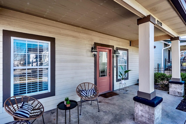 property entrance with a porch