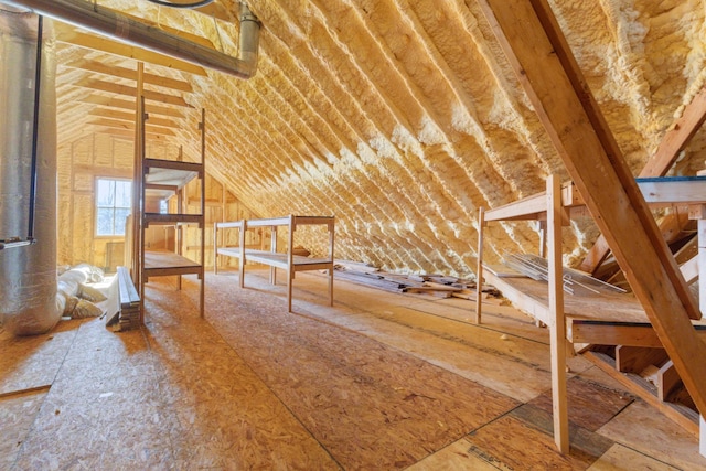 view of unfinished attic