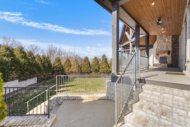 view of patio / terrace with a ceiling fan