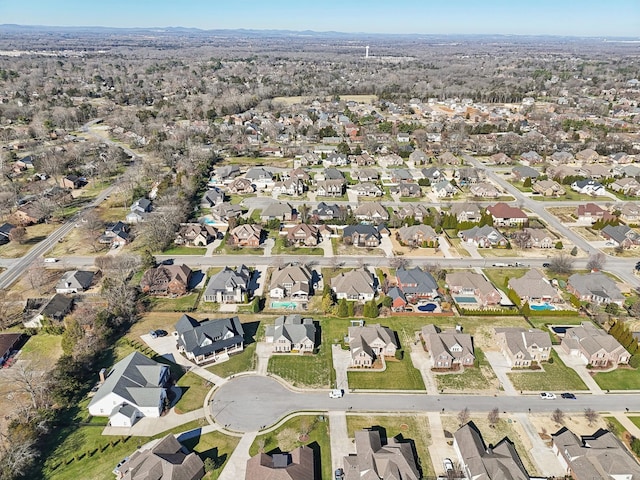 aerial view with a residential view