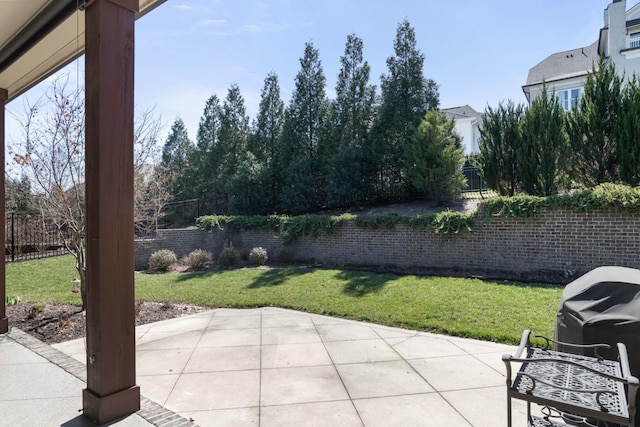 view of patio featuring fence private yard