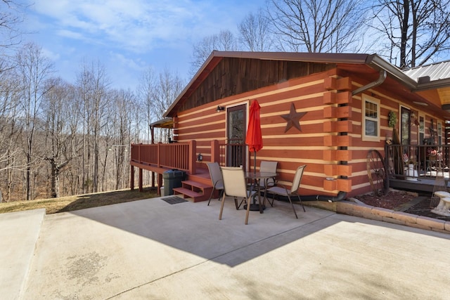 view of patio featuring a deck