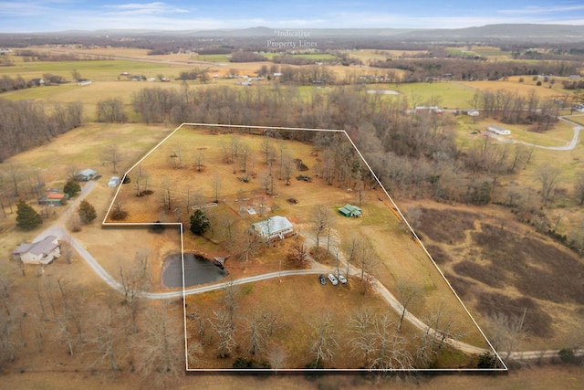 bird's eye view featuring a rural view