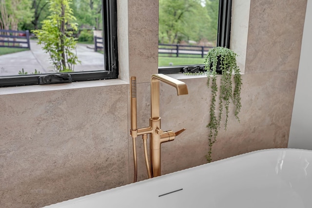 details with a soaking tub
