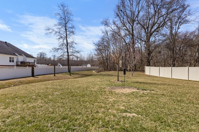 view of yard with fence