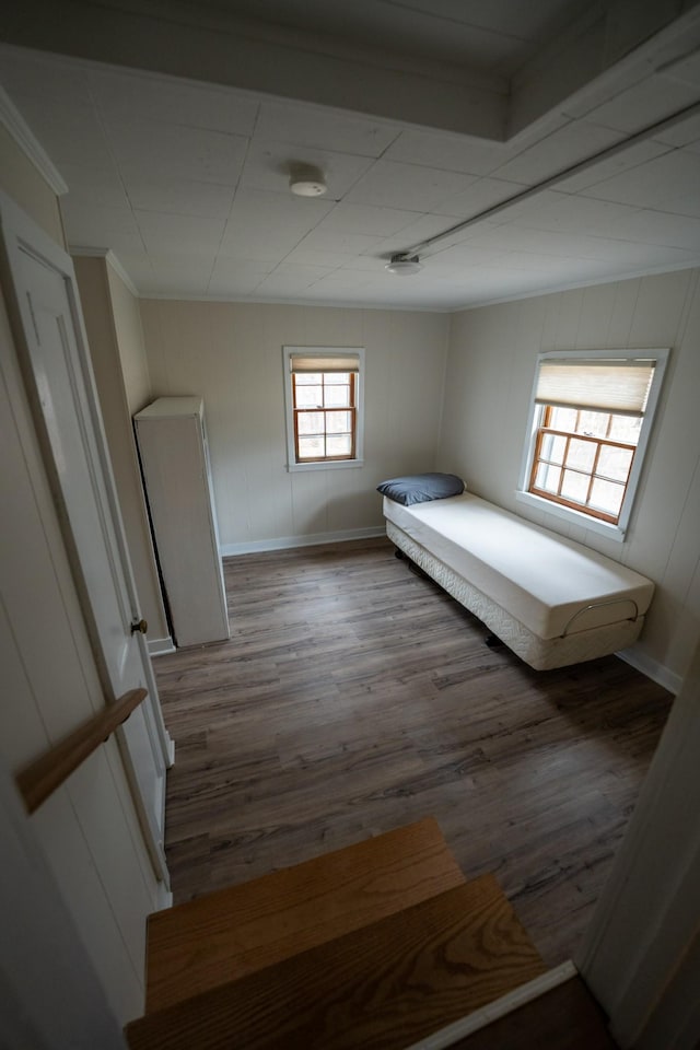 unfurnished bedroom featuring baseboards and wood finished floors