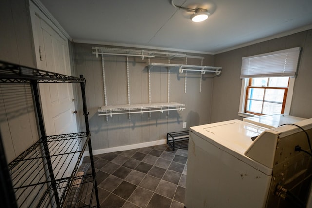 washroom featuring laundry area and washer and dryer