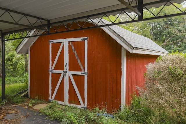 view of shed