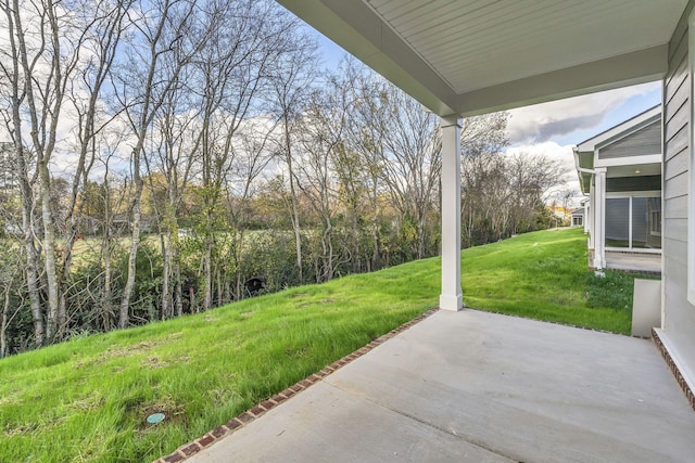 view of yard with a patio area