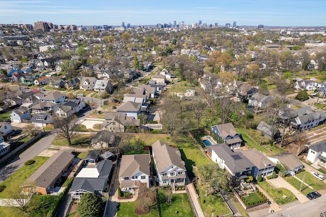 birds eye view of property with a city view and a residential view