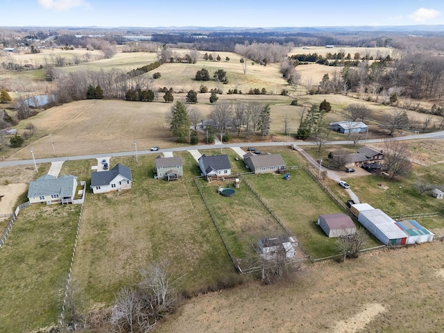 aerial view with a rural view