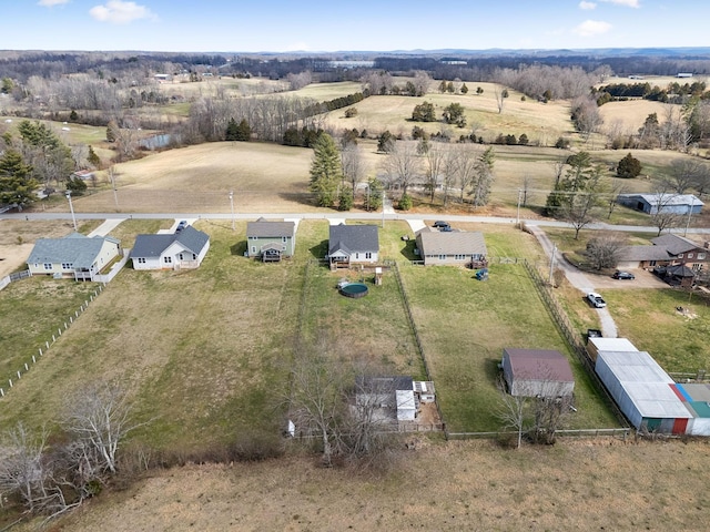 aerial view with a rural view