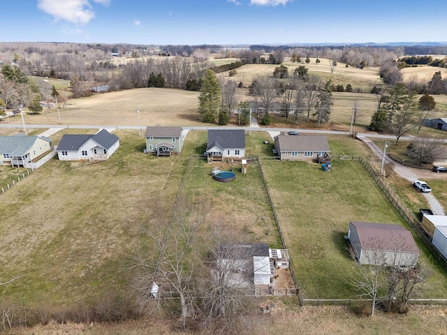 bird's eye view featuring a rural view