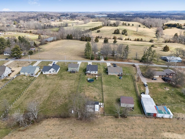 drone / aerial view with a rural view