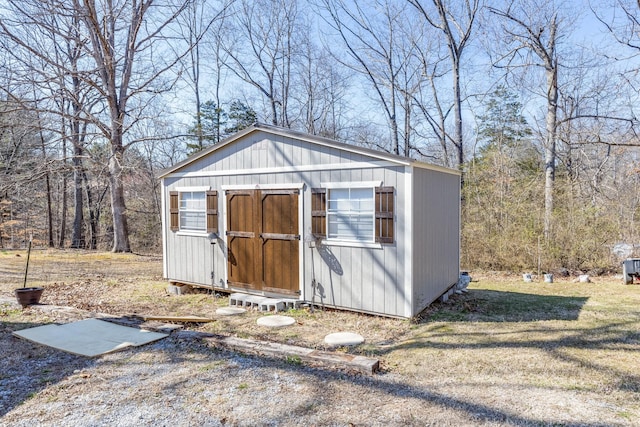 view of shed