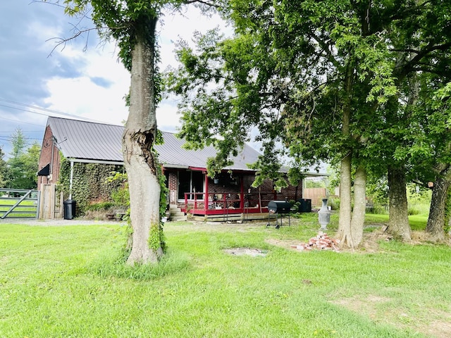 view of yard with fence