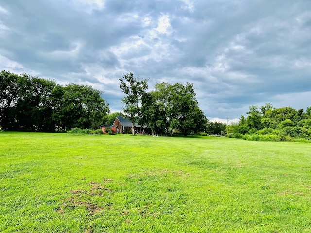 view of yard with a rural view