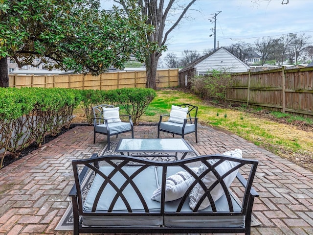 view of patio / terrace with a fenced backyard