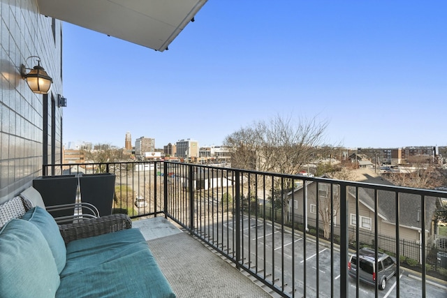 balcony with a view of city