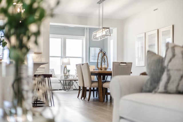 dining area featuring wood finished floors