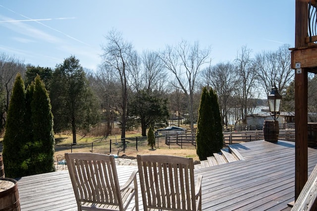 deck featuring fence