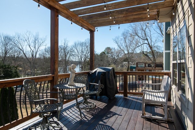 deck with a pergola