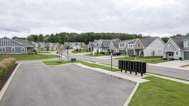 view of road with a residential view