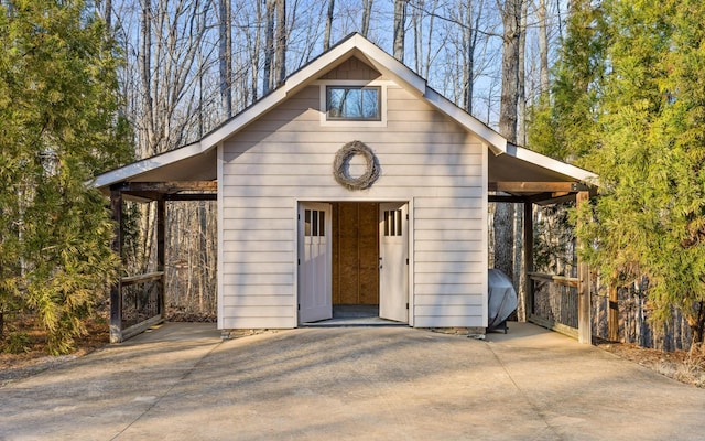 view of outbuilding with an outdoor structure