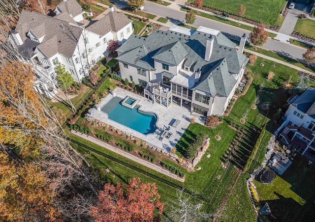 bird's eye view with a residential view