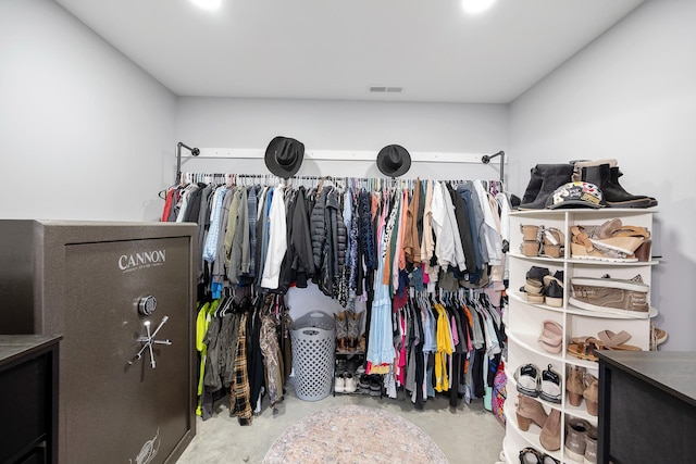 walk in closet featuring visible vents