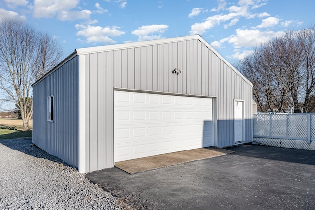 view of detached garage