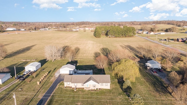 bird's eye view with a rural view