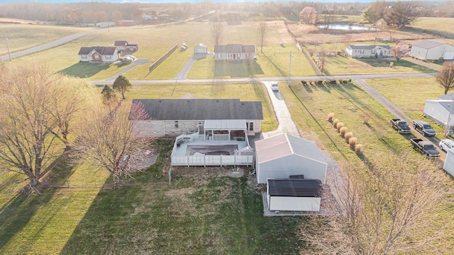 aerial view with a rural view