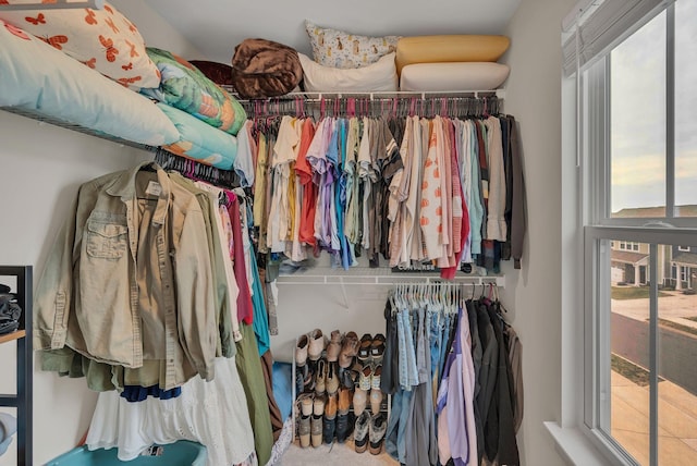 view of walk in closet