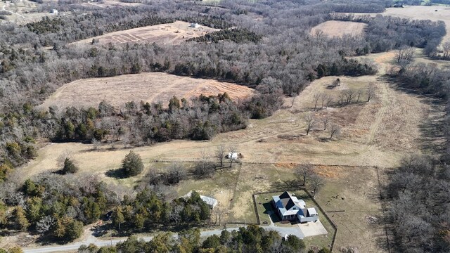 drone / aerial view with a forest view