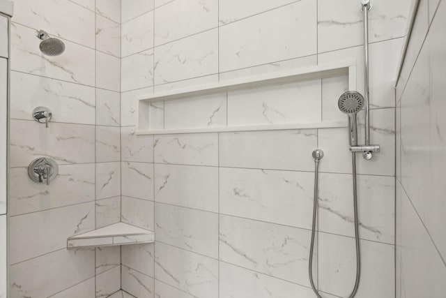 interior details with tiled shower