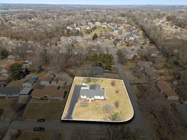 bird's eye view featuring a residential view