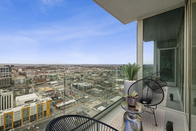 balcony featuring a view of city