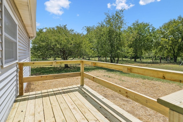 wooden terrace featuring fence