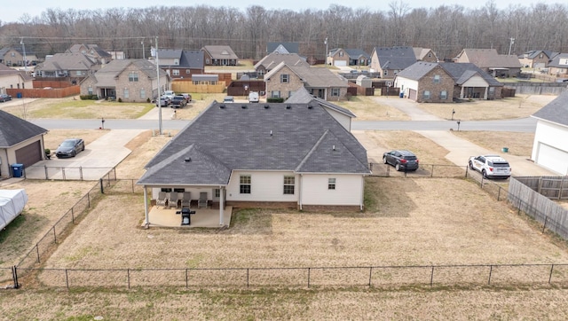 aerial view with a residential view