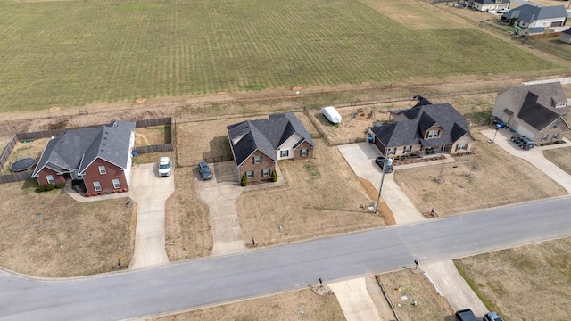 bird's eye view with a residential view and a rural view